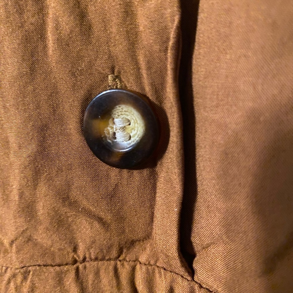 Monteau dark mustard short sleeve button up shirt midi dress - Picture 7 of 7